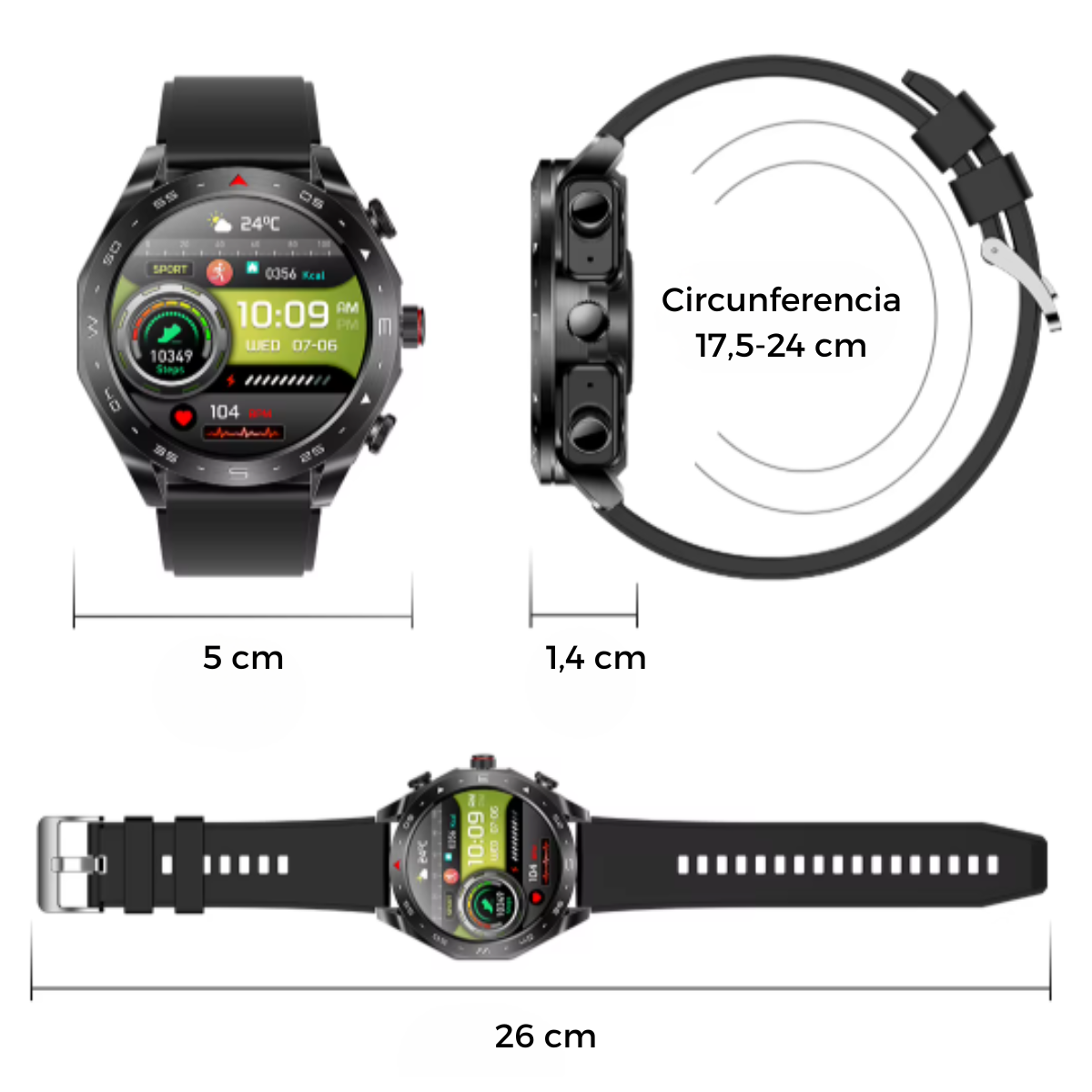Smartwatch T95 con Auriculares Bluetooth - Image 9