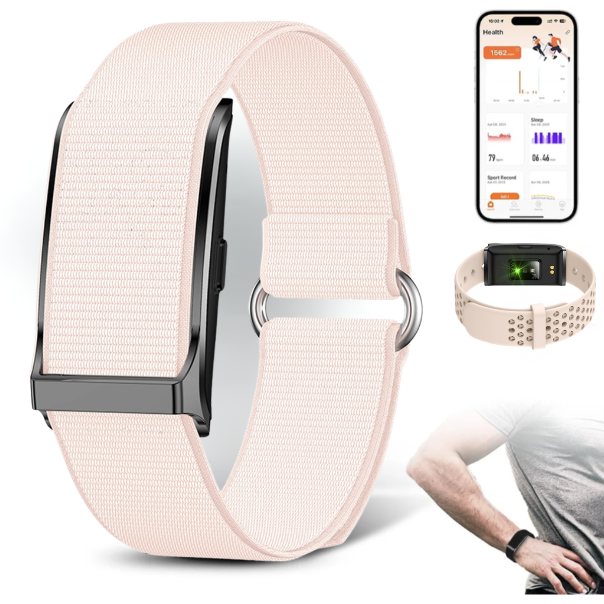 Pulsera Inteligente H59 – Rosa Claro | Tela - Image 2