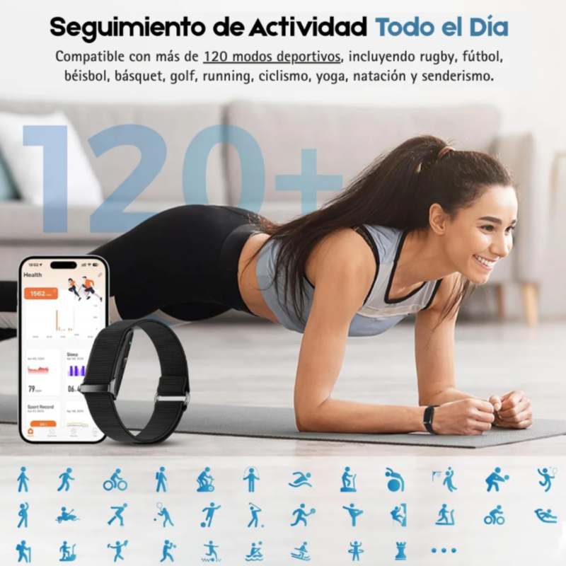 Pulsera Inteligente H59 – Negra | Silicona: imagen 8